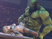 3D卡通動畫 怪獸與女孩性愛